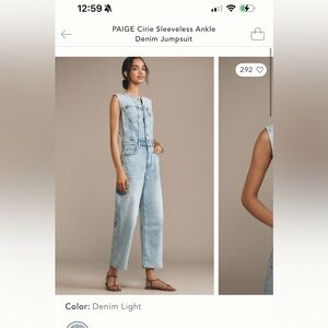 PAIGE Blue Denim Jumpsuit Relaxed Fit NWT